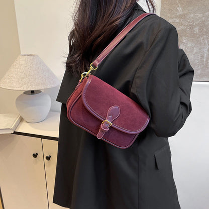 Fiorelle Women's Saddle Luxe Sling Bag - Matte Vintage Crossbody with Signature Buckle & Adjustable Wear