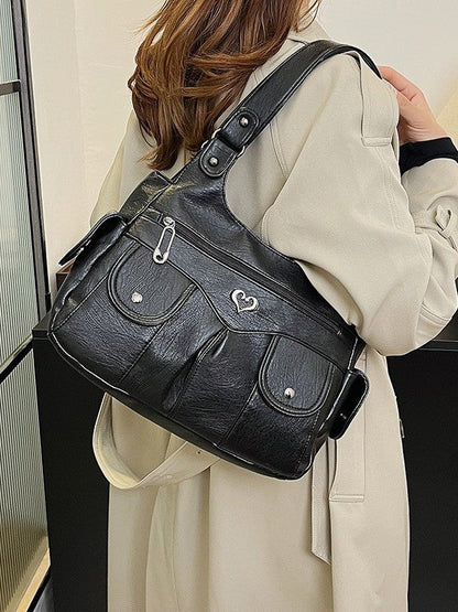 Fiorelle Women's Large Capacity Crossbody Bag - Premium Leather Underarm Purse for Commuter, Travel & Work, Adjustable Strap & Anti-Theft Design