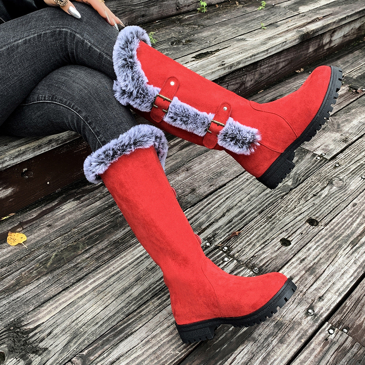 Fiorelle Women's WinterHug Mid-Boots - Plush Lined Suede Snow Boots (US 5-10.5)