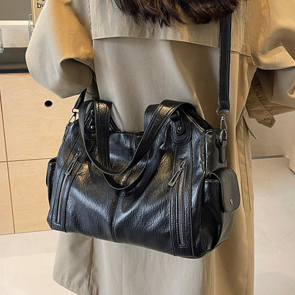 Fiorelle Women's Large-Capacity Vintage Tote Bag: Versatile High-End Shoulder and Handbag, Suitable for Crossbody Wear