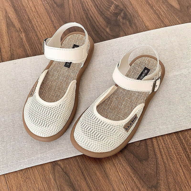 Fiorelle Women’s Mirelle Linen Mesh Closed-Toe Roman Sandals – Effortless Lightweight Everyday Comfort Flats (US 4–10)