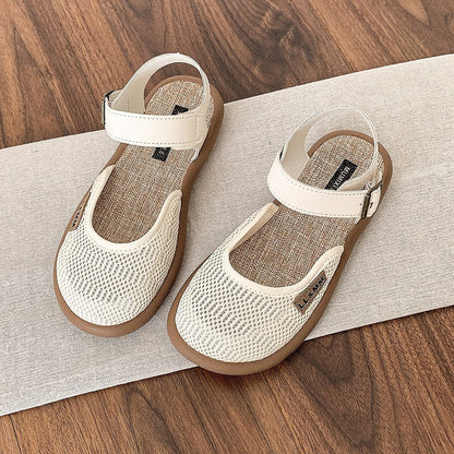 Fiorelle Women’s Mirelle Linen Mesh Closed-Toe Roman Sandals – Effortless Lightweight Everyday Comfort Flats (US 4–10)