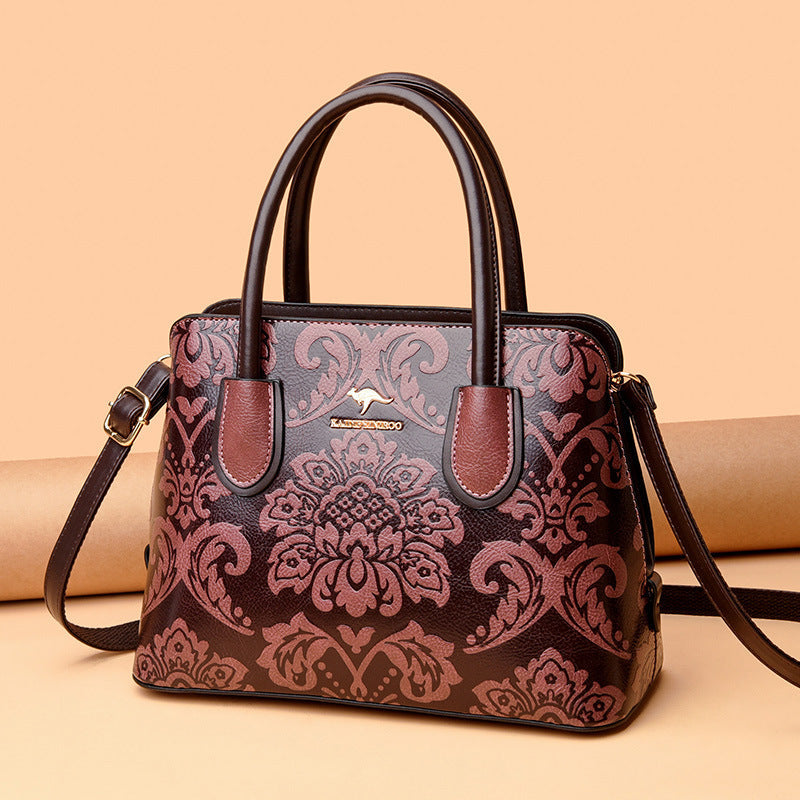 Fiorelle Women's Gilded Heirloom Satchel - Hand-Tooled Embossed Leather Convertible with Timeless Architecture & Artisan Legacy