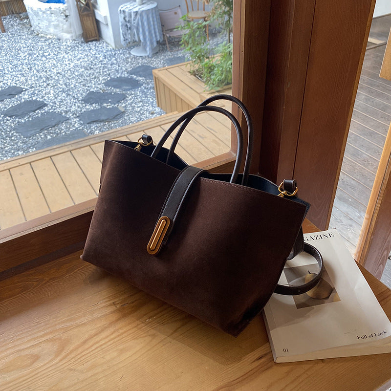 Fiorelle Women's Vintage Commuter Tote - XL Capacity Pebbled PU or Sueded Tote | Convertible Carry & Retro Design