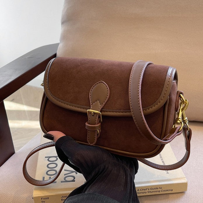 Fiorelle Women's Saddle Luxe Sling Bag - Matte Vintage Crossbody with Signature Buckle & Adjustable Wear