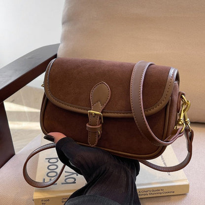 Fiorelle Women's Saddle Luxe Sling Bag - Matte Vintage Crossbody with Signature Buckle & Adjustable Wear