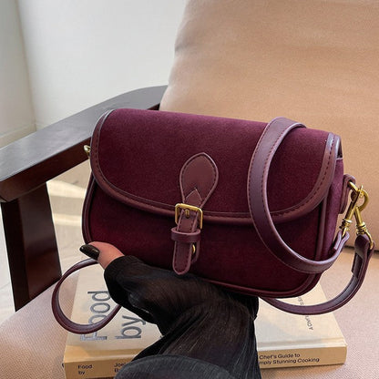 Fiorelle Women's Saddle Luxe Sling Bag - Matte Vintage Crossbody with Signature Buckle & Adjustable Wear