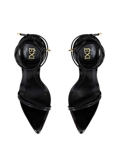 IVY LACEUP PATENT BLACK