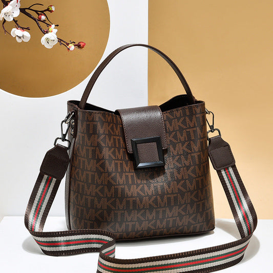 Fiorelle Women’s Signature-Buckle Square Bucket Bag - Premium Convertible Shoulder & Crossbody with Architectural Silhouette & Elevated Minimalism