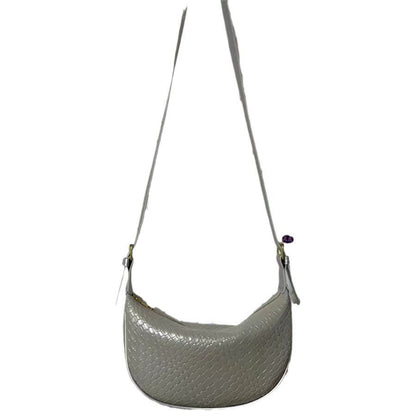 Fiorelle Women's Riviera Bias-Weave Crescent - Convertible Shoulder to Crossbody in French-Inspired Grain