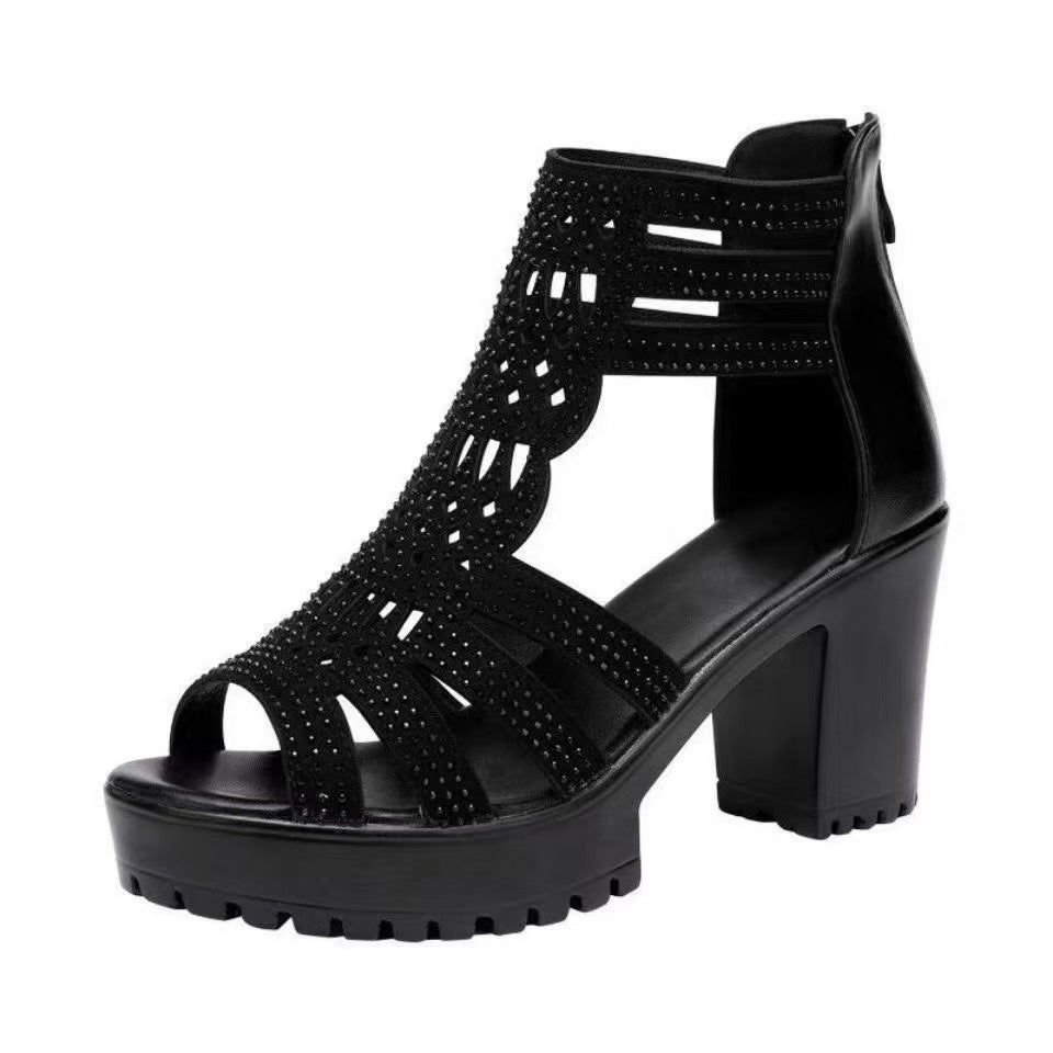 Fiorelle Women’s Alviera Peep-Toe Platform Block Heel Sandals – Soft Sole Roman Style Versatile Chic Sandals (US 4–9)