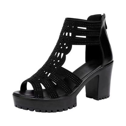 Fiorelle Women’s Alviera Peep-Toe Platform Block Heel Sandals – Soft Sole Roman Style Versatile Chic Sandals (US 4–9)