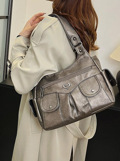 Fiorelle Women's Large Capacity Crossbody Bag - Premium Leather Underarm Purse for Commuter, Travel & Work, Adjustable Strap & Anti-Theft Design