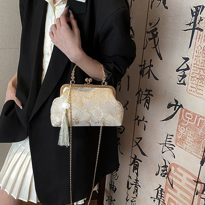 Fiorelle Women's Vintage Satin Mini Crossbody Bag - Retro Silk Handheld Purse - Petite, Elegant & Versatile
