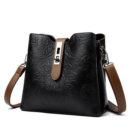 Fiorelle Women's Heritage Artisan Bucket - Distinctive Hand-Blocked Motifs on Heirloom Leather with Village-to-City Versatility