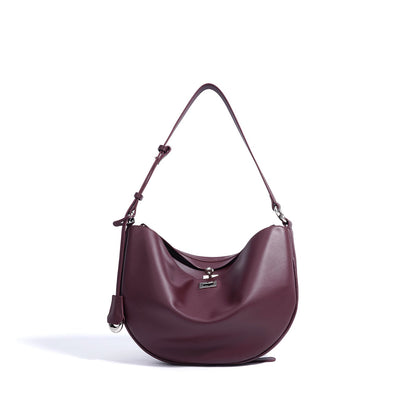 Fiorelle Women's Hush Rider Bucket — Genuine Leather Saddle Bag with Signature Lock Fastening & Convertible Shoulder Strap