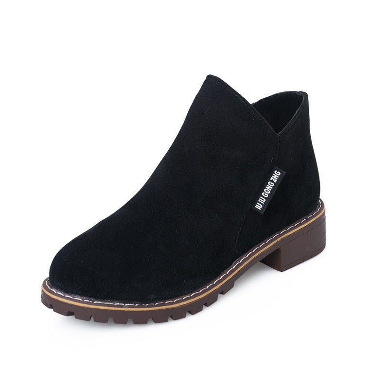 Fiorelle Women's Suede Chelsea Ankle Boots - Side Zip Low Heel Martin Boots (US 4-10)