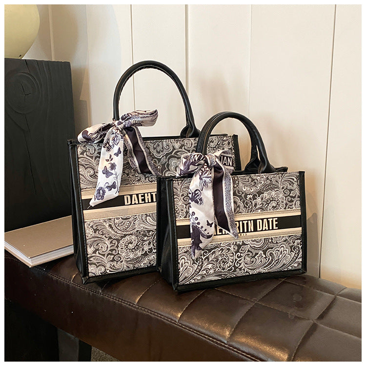 Fiorelle Women's Embroidered Commuter Tote Bag – Versatile Premium Shoulder Bag for Daily Errands, Shopping & Stylish Outings