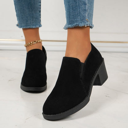 Fiorelle Women's London Slip-On Loafer - Mid Heel Professional Deep Vamp Flat (US 4-10.5)