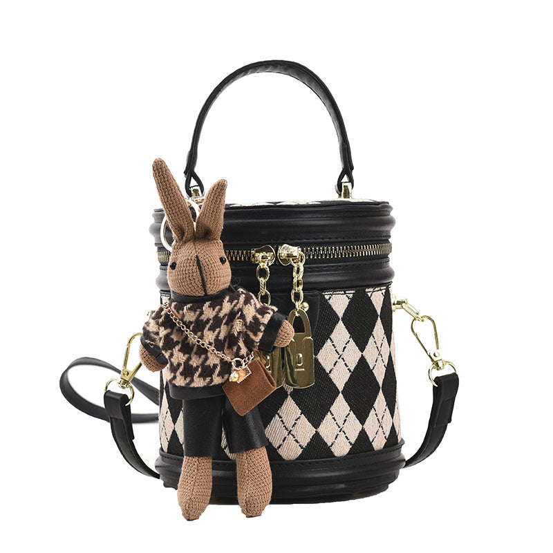 Fiorelle Women‘s Artisan Quilted Crossbody Bag Vintage Bunny Charm Bucket Tote