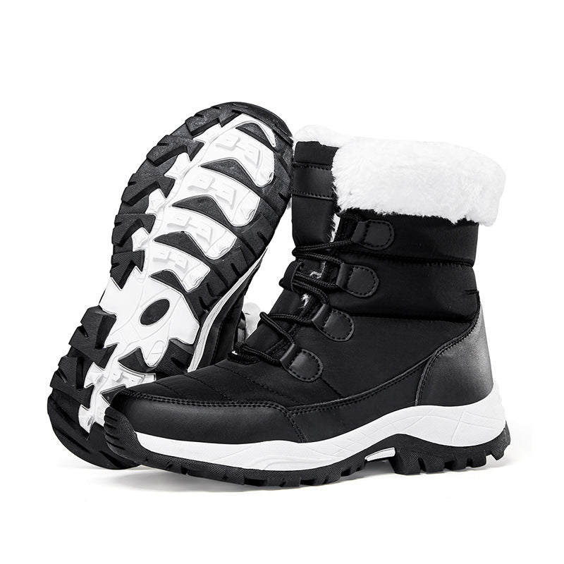 Fiorelle Women's Thermal Winter Hiking Boots - High-Cut Fleece Lined Snow Boots (Pink, White & Black - US 5-10)