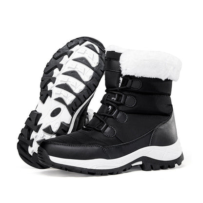 Fiorelle Women's Thermal Winter Hiking Boots - High-Cut Fleece Lined Snow Boots (Pink, White & Black - US 5-10)
