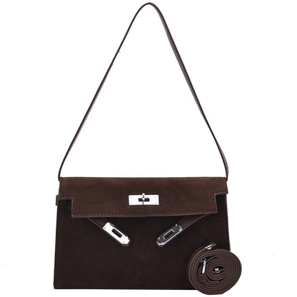 Fiorelle Women's Retro-Luxe Suede Mini Satchel - Convertible Underarm Crossbody Bag for Women | Vintage Brushed Texture in Caramel Ombre