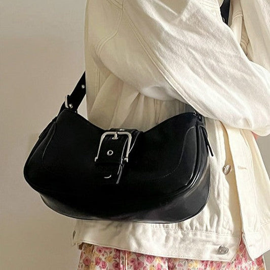 Fiorelle Women's Luna Saddle Bag – Retro Chic Crossbody Shoulder Bag | Y2K Minimalist Purse