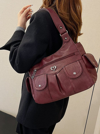 Fiorelle Women's Large Capacity Crossbody Bag - Premium Leather Underarm Purse for Commuter, Travel & Work, Adjustable Strap & Anti-Theft Design