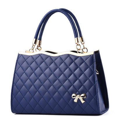 Fiorelle Women's Quilted Bow-Accent Structured Tote Bag – Oversized Shoulder & Crossbody Handbag for Women, Timeless Elegance