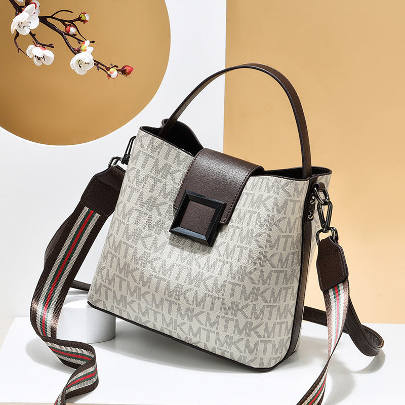 Fiorelle Women’s Signature-Buckle Square Bucket Bag - Premium Convertible Shoulder & Crossbody with Architectural Silhouette & Elevated Minimalism