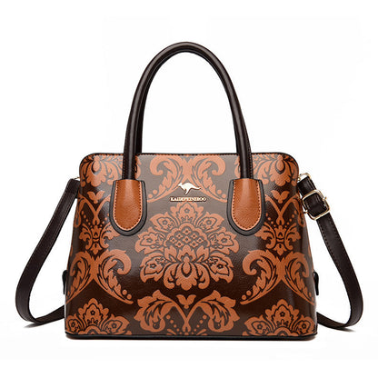 Fiorelle Women's Gilded Heirloom Satchel - Hand-Tooled Embossed Leather Convertible with Timeless Architecture & Artisan Legacy