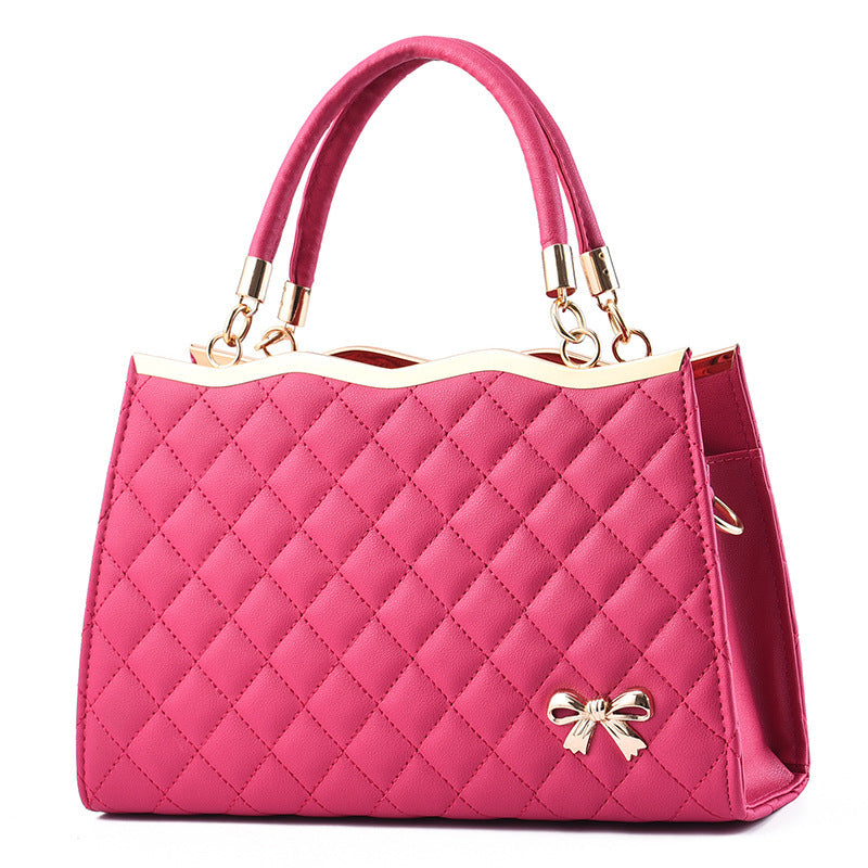 Fiorelle Women's Quilted Bow-Accent Structured Tote Bag – Oversized Shoulder & Crossbody Handbag for Women, Timeless Elegance