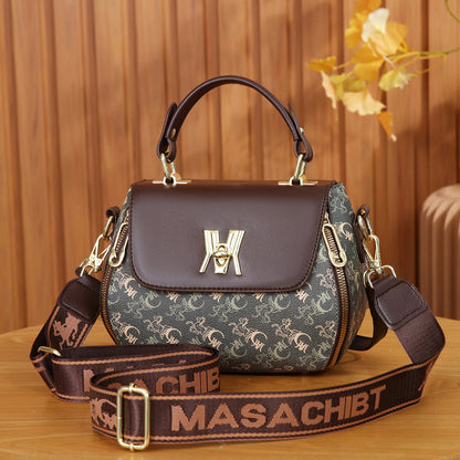 Fiorelle Women's Classic Letter Print Apple Bag - Multi-Way Crossbody Shoulder Tote Handbag Purse
