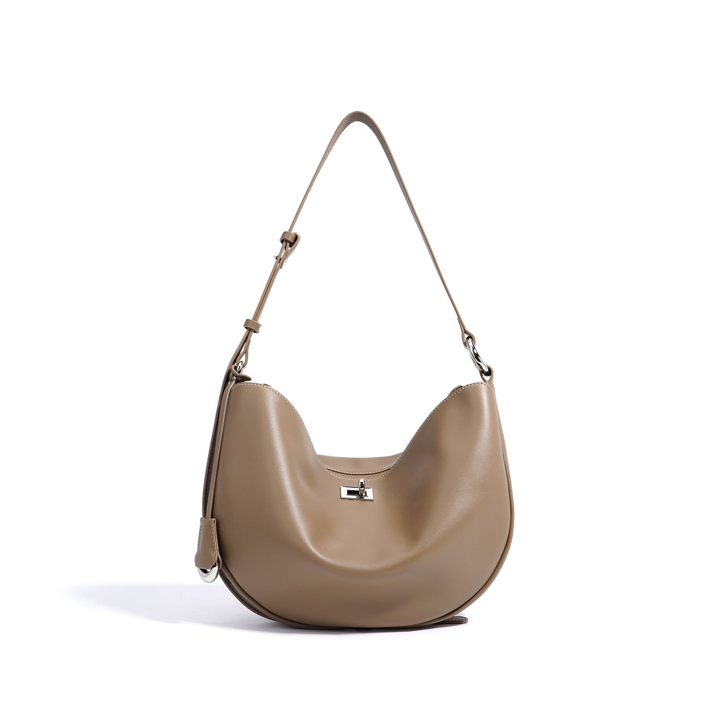 Fiorelle Women's Hush Rider Bucket — Genuine Leather Saddle Bag with Signature Lock Fastening & Convertible Shoulder Strap
