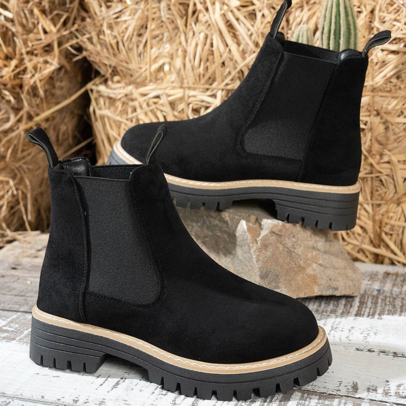 Fiorelle Women's ClassicKick Boots - Effortless Slip-On Ankle Boots with Chelsea Style (US 5-10.5)