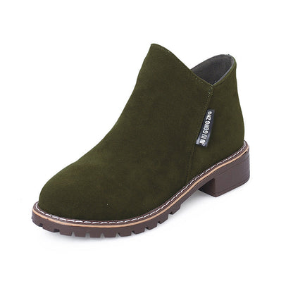 Fiorelle Women's Suede Chelsea Ankle Boots - Side Zip Low Heel Martin Boots (US 4-10)