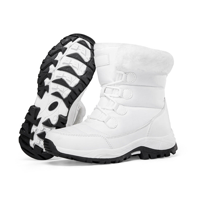 Fiorelle Women's Thermal Winter Hiking Boots - High-Cut Fleece Lined Snow Boots (Pink, White & Black - US 5-10)