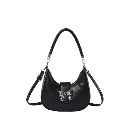 Fiorelle Women’s Bow-Adorned Chain Shoulder Bag - Crossbody Purse with Detachable Strap