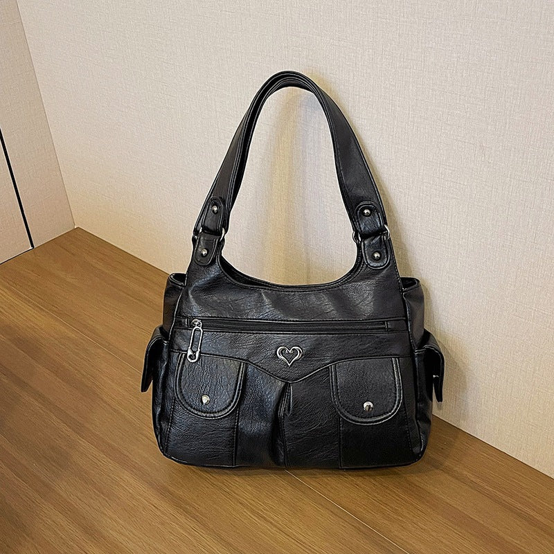Fiorelle Women's Large Capacity Crossbody Bag - Premium Leather Underarm Purse for Commuter, Travel & Work, Adjustable Strap & Anti-Theft Design