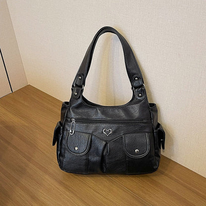 Fiorelle Women's Large Capacity Crossbody Bag - Premium Leather Underarm Purse for Commuter, Travel & Work, Adjustable Strap & Anti-Theft Design