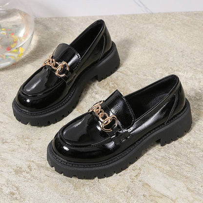 Fiorelle Women's Plus Size British Style Leather Platform Slip-On Loafers