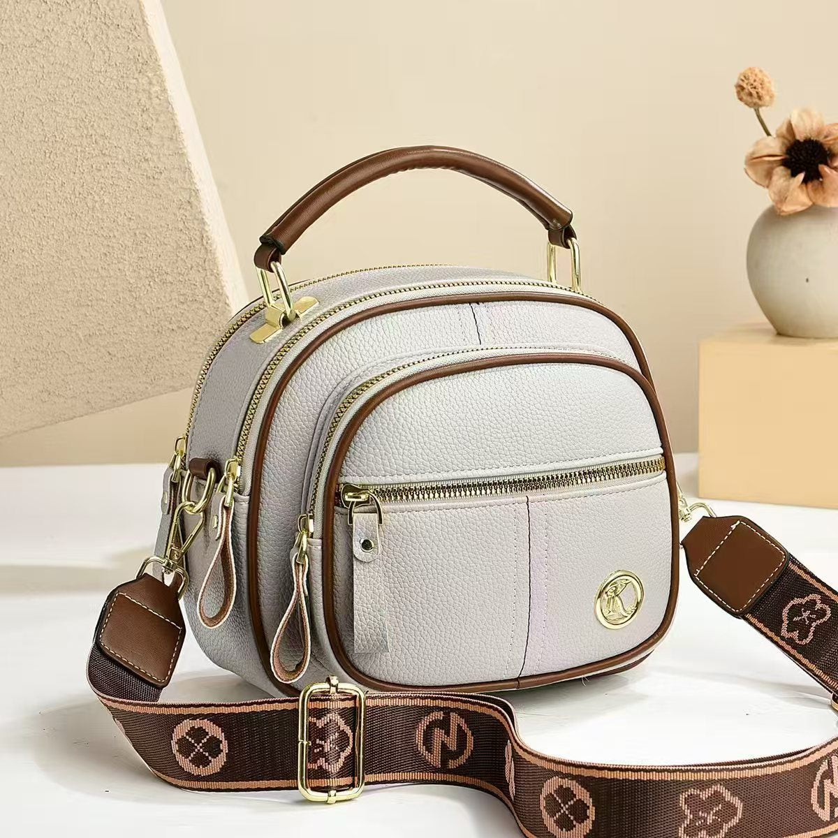 Fiorelle Women's Multi-Zip Compact Satchel — Premium Convertible Shoulder & Crossbody Bag with Curated Organization & Elevated Everyday Style