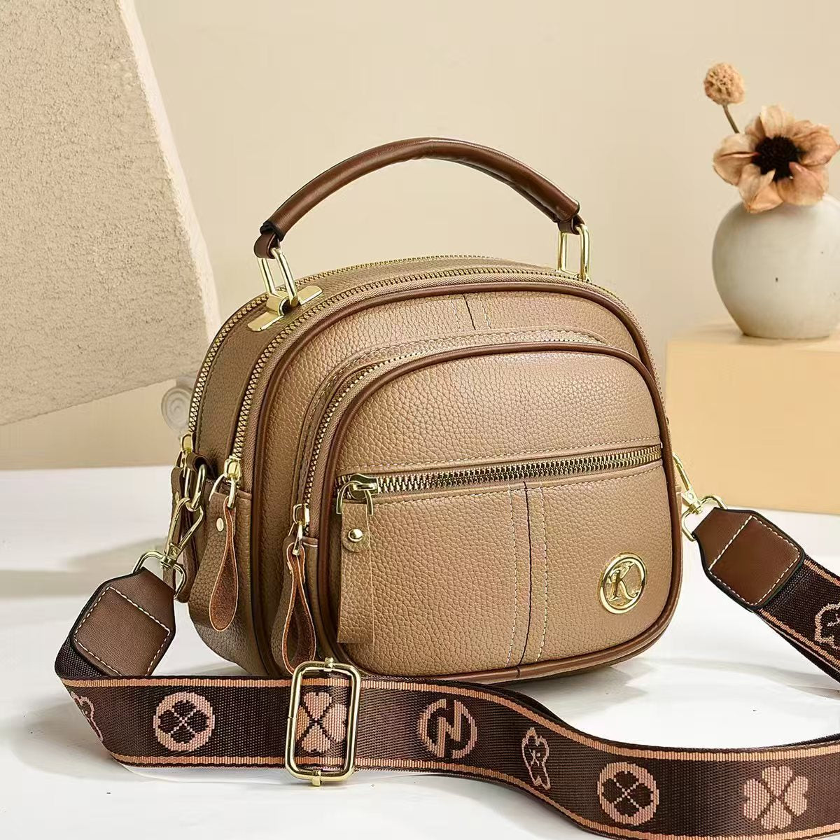 Fiorelle Women's Multi-Zip Compact Satchel — Premium Convertible Shoulder & Crossbody Bag with Curated Organization & Elevated Everyday Style
