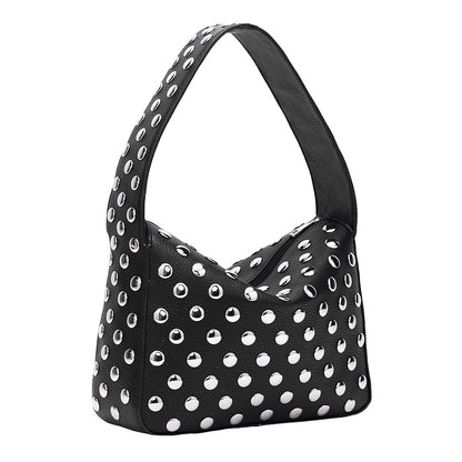 Fiorelle Women's Retro Rider Bag – Artisan-Embellished Underarm Shoulder Bag with Rivet Hardware