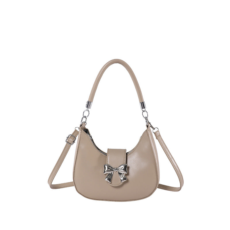 Fiorelle Women’s Bow-Adorned Chain Shoulder Bag - Crossbody Purse with Detachable Strap