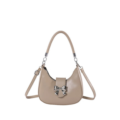 Fiorelle Women’s Bow-Adorned Chain Shoulder Bag - Crossbody Purse with Detachable Strap