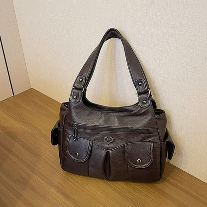 Fiorelle Women's Large Capacity Crossbody Bag - Premium Leather Underarm Purse for Commuter, Travel & Work, Adjustable Strap & Anti-Theft Design