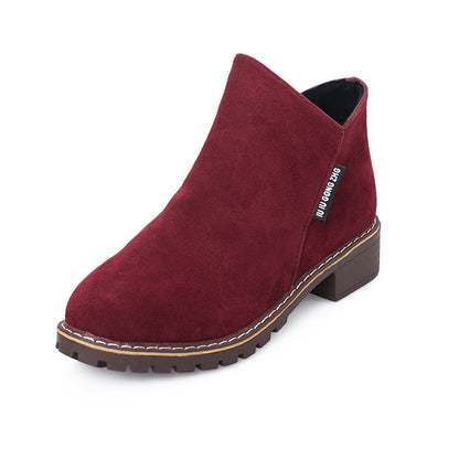 Fiorelle Women's Suede Chelsea Ankle Boots - Side Zip Low Heel Martin Boots (US 4-10)