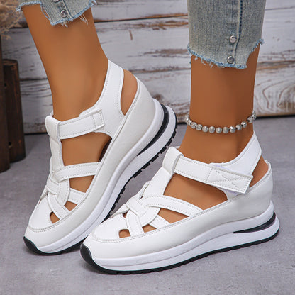 Fiorelle Women's Plus Size Comfort Chunky Gladiator Sandals - Wide Fit Adjustable Roman Style with Airflow Holes